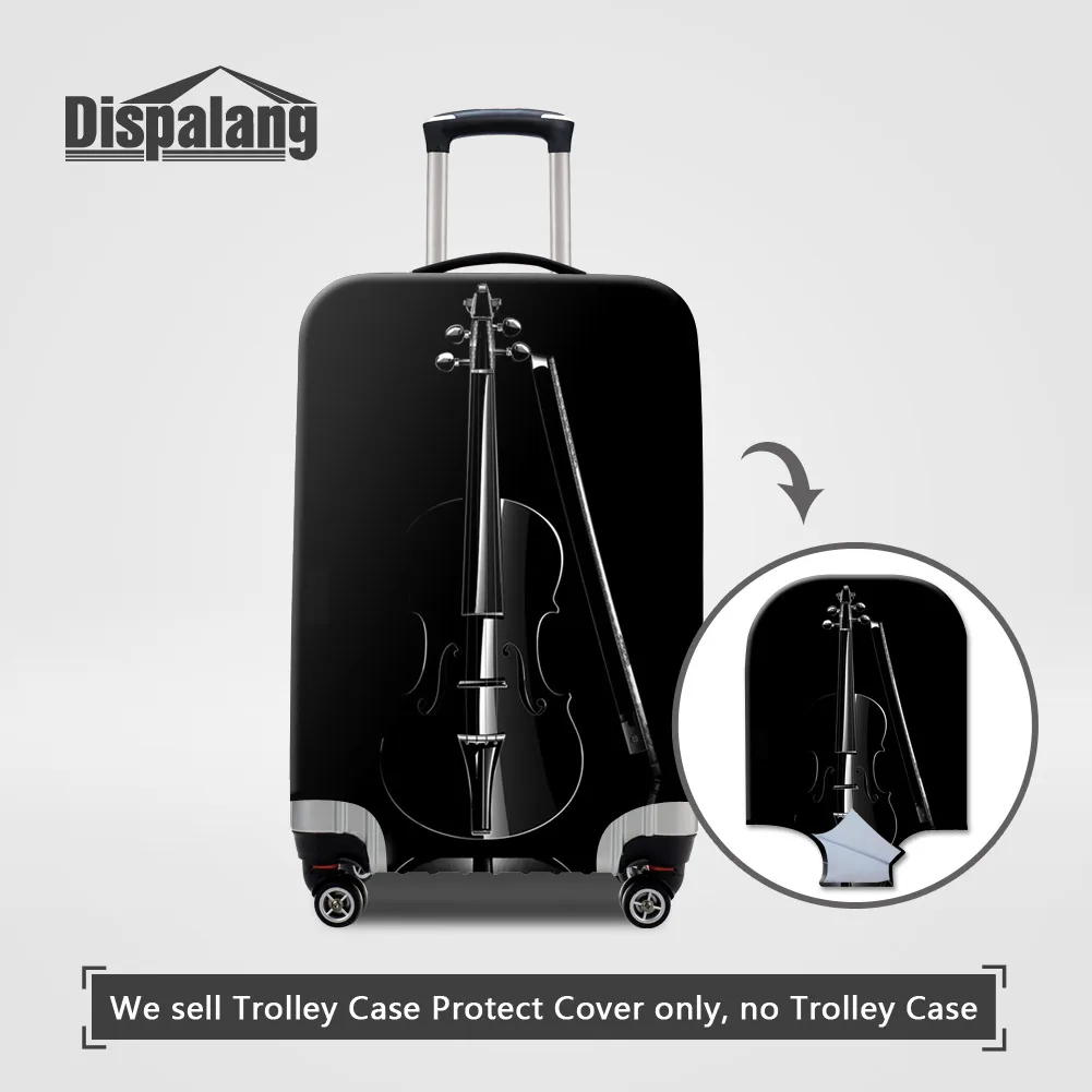 

Dispalang Cool Black Violin Elastic Luggage Protector Cover For 18 20 22 26 28 32Inch Case For A Suitcase Waterproof Dust Covers