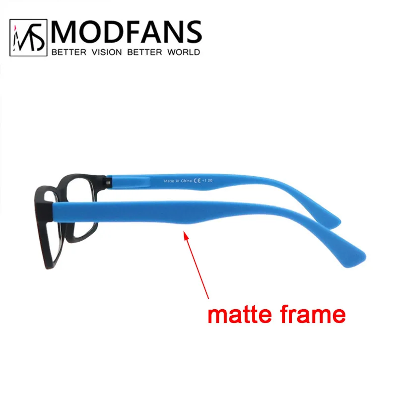 MODFANS Men Women Reading Glasses Rectangle Classic Frame Readers Eeyeglasses Flexible Spring Hinge with Diopter +1.0 to +4.0