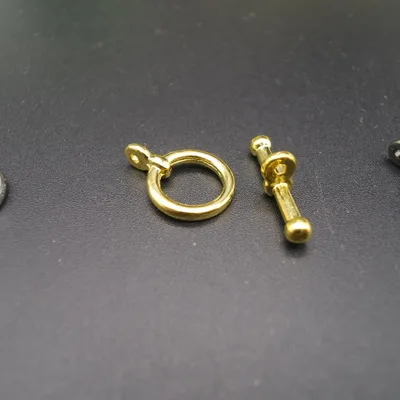 10set/lot Alloy Metal Toggle Clasps For Necklaces 12*20mm Gold Silver Color End Connectors Hooks DIY Jewelry Making Findings