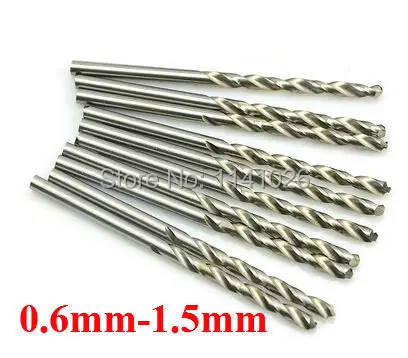 100 PCS Mini Twist  Bits for 0.6mm~1.5mm used Drill for pcb board,wood,plastic 0.6,0.7,0.8,0.9,1.0,1.1,1.2,1.3,1.4 ,1.5mm