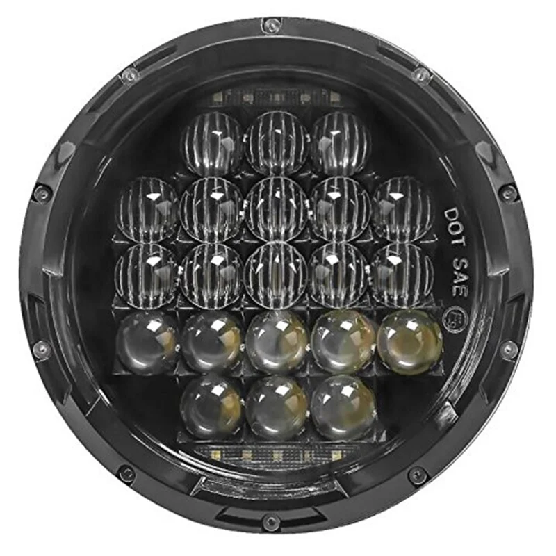 New! 2pcs 7inch Round Black/Silver LED Motorcycle Headlight 75W Projector Headlamp for jeep wrangler jk