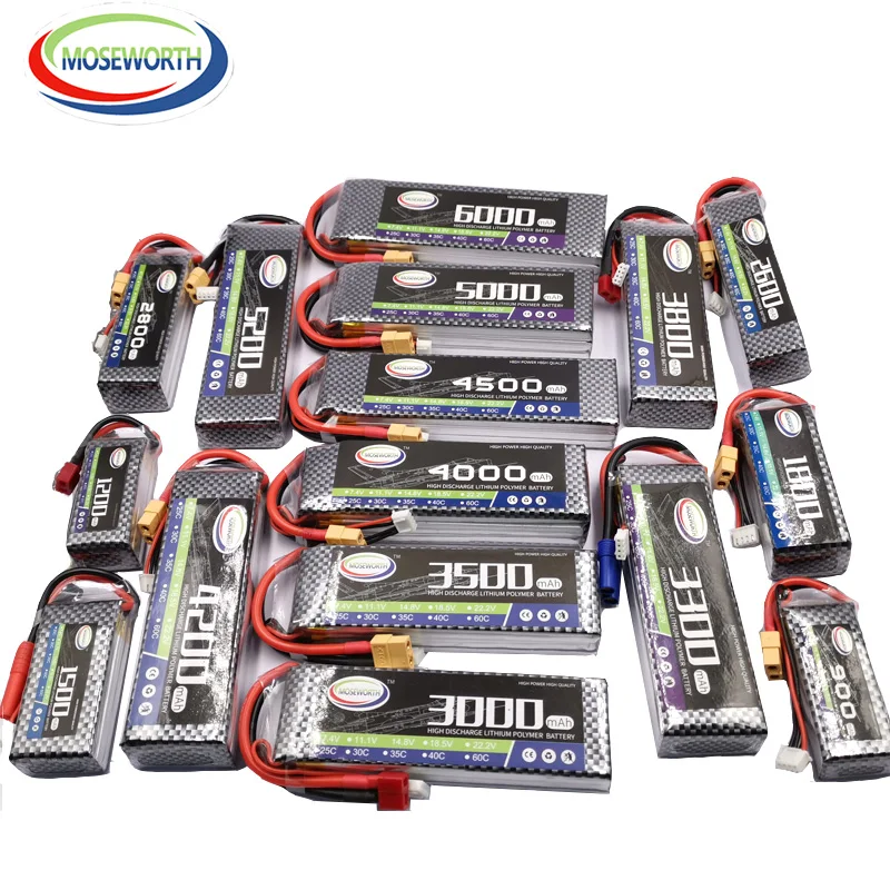 

RC LiPo Battery 3S 11.1V 1800 3300 3500 4000 5000mAh 30C 40C 60C For Helicopter Aircraft Quadcopter Airplane