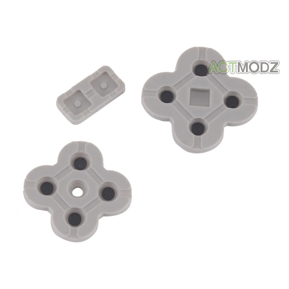 Jeu de tampons de boutons adhésifs conducteurs en caoutchouc de remplacement, pour Nintendo DS Lite NDSL, 1 ensemble