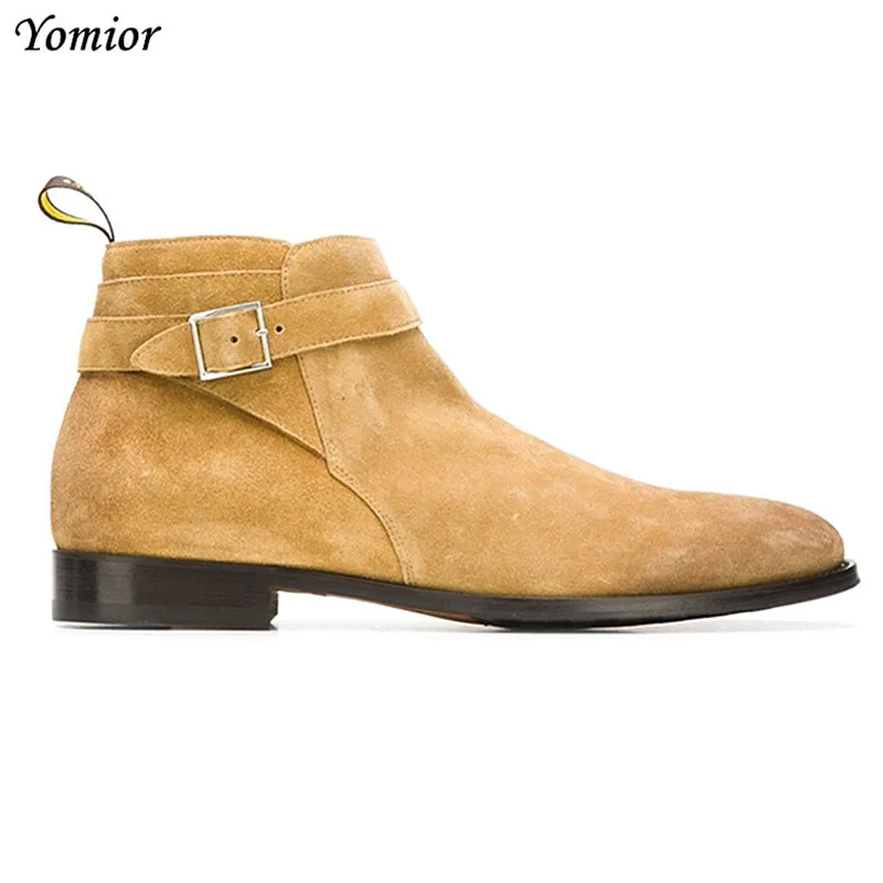 

Yomior Vintage England Real Cow Leather Men Ankle Boots Formal Dress Shoes Big Size Luxury Designer Male Slip-On Chelsea Boots