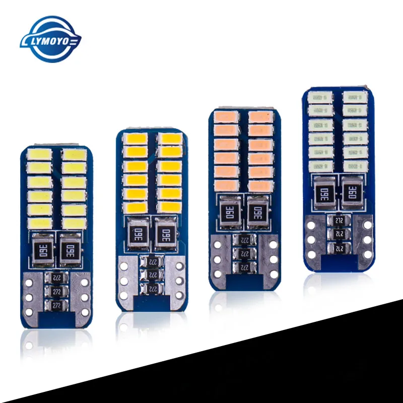

10pcs T10 LED 194 W5W 24 LED 3014SMD CANBUS Car Marker Parking Side Wedge Light Reading Light License Plate Lights 12v