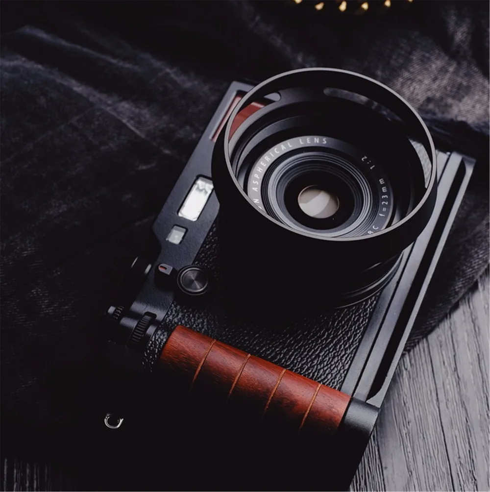 Poignée circulaire en bois, dégagement rapide, plaque en L, FUJI X100F, FUJIFILM X 100F