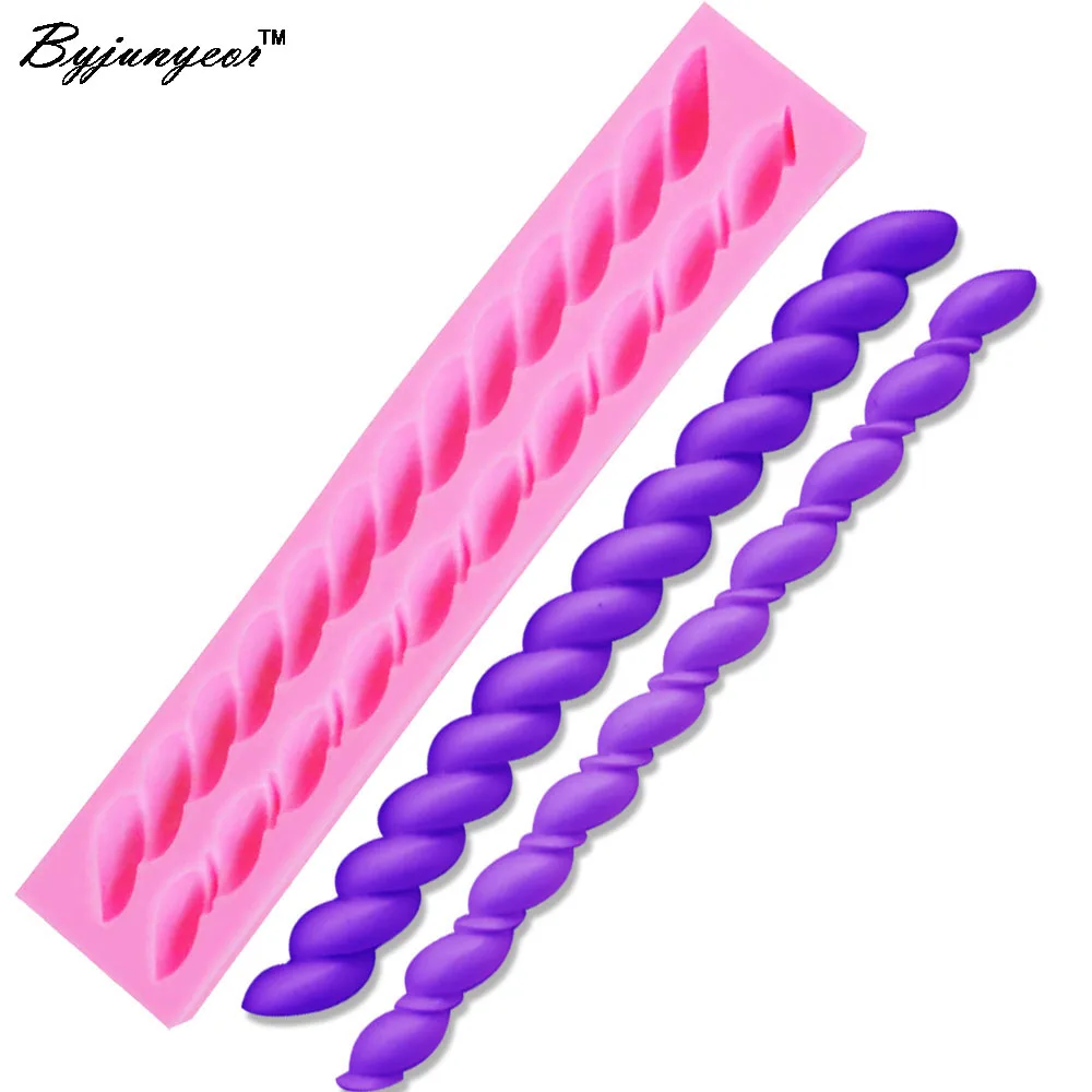 Byjunyeor Rope UV Resin Silicone Mold Fondant Chocolate Candy Lollipop Crystal Epoxy Soft Clay Bake Tool F1001