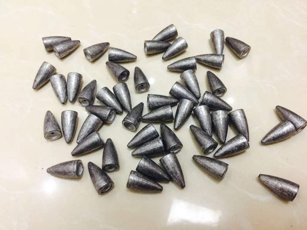 

Bullet Shaped Lead Fishing Sinkers 50PCS Weights Casting Sinker Weight 1.8g 2.5g 3.5g 5g 7g 10g 14g 20g