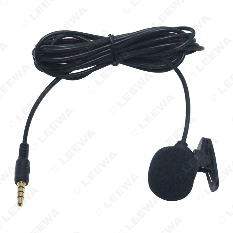 LEEWA 30pcs  Car GPS Microphone Kit with Clip Mount for Car Interior Handsfree Calls with 3.5mm Jack and 3M Cable