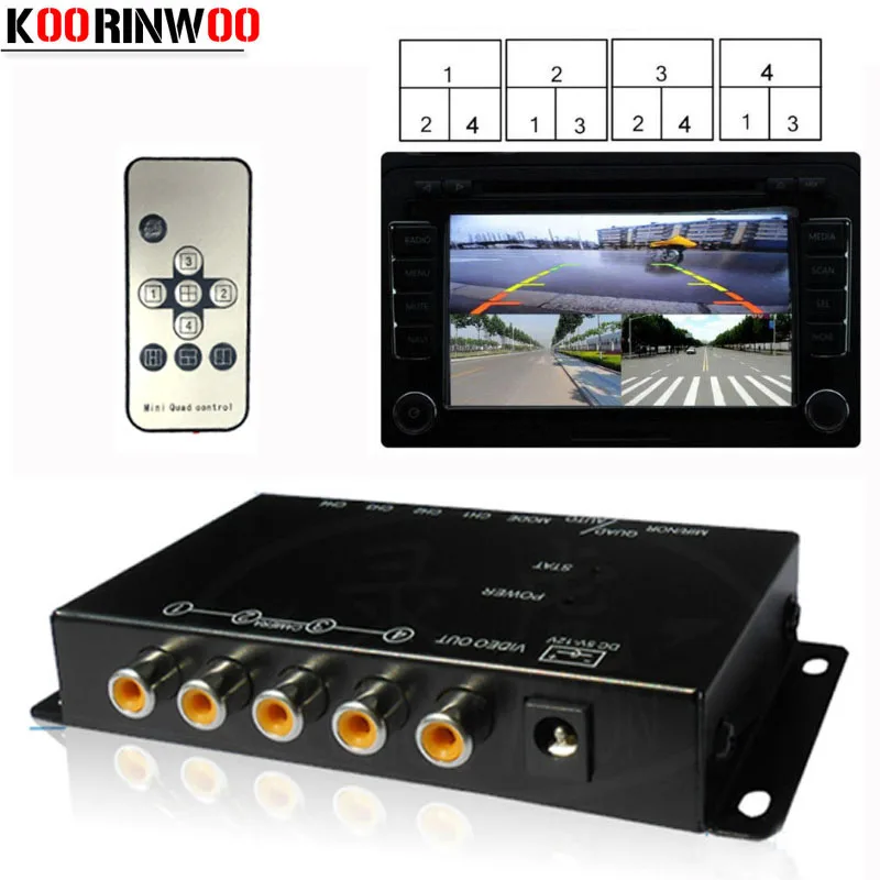 

Koorinwoo Switch Box 4 Channels Available Control for Car Rear view Camera Video Front Side Rear Cameras Parking Assistance