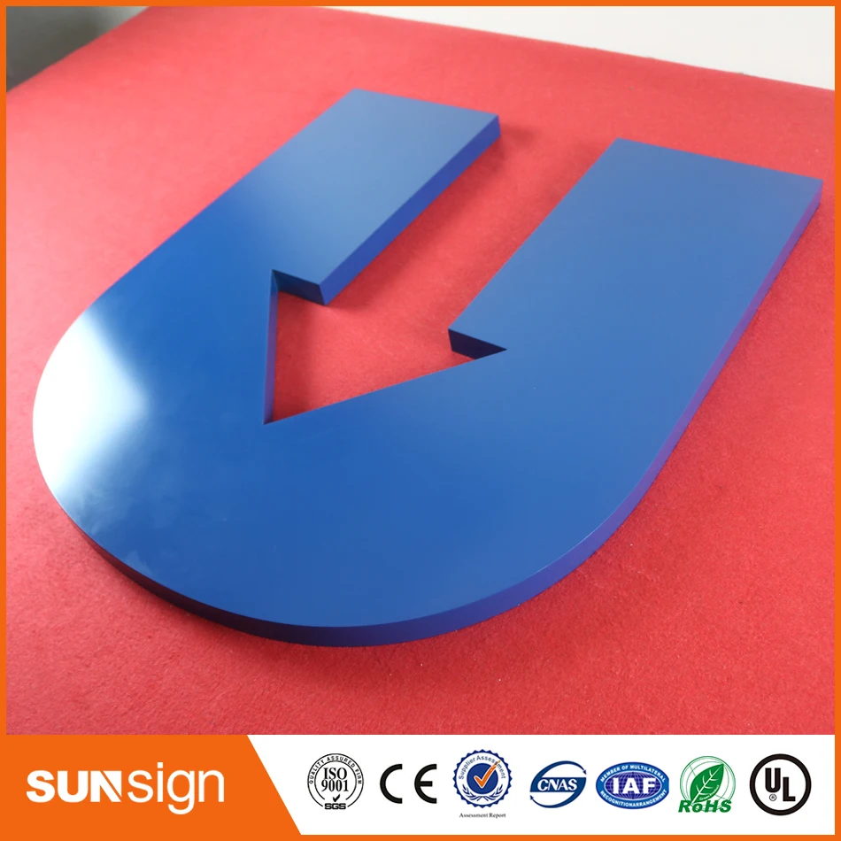 Backlit stainless steel Signage untuk toko depan LED 3D diterangi huruf tanda untuk Iklan disesuaikan