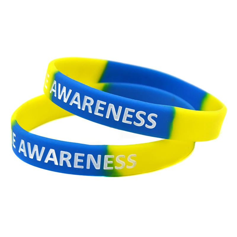 1 PC Down Syndrome Awareness Silicone Rubber Wristband Subsection Color