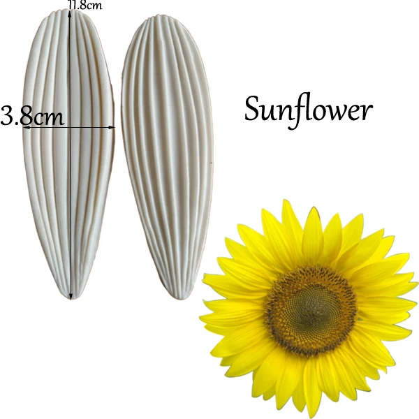 SunFlower Daisy Petal Veiners Silicone Molds Fondant Sugarcraft Gumpaste Clay Water Paper Cake Decorating Tools M2119