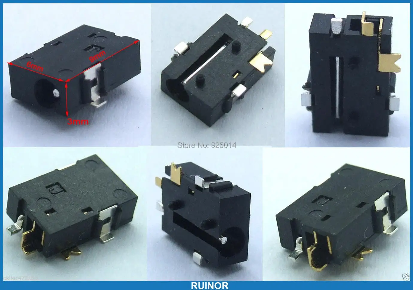 20PCS 0.7mm pin SMD SMT 2.5mm X 0.65mm DC socket 0.7mm pin for Tablets Power Charger Plug