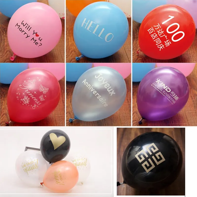 

300pcs 500pcs Custom Your Own Party Balloons Personalized Balloon Print Your Name Logo/baby Shower Advertising Balloons