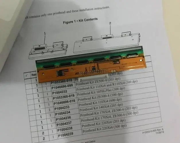 Original Novo da Cabeça de Impressão da Cabeça de Impressão 203 Dpi do Cabeçote de Impressão sem Suporte Zt210 Zt230