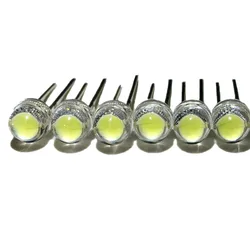 20 adet/grup beyaz 5mm F5 hasır şapka LED lamba boncuk süper parlak 6-7LM büyük çekirdek çip ışık yayan diyotlar (leds) DIY ışıkları için