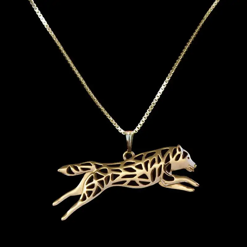 Hot Sale Women Leaping Siberian Husky Necklaces Running Dog Pendant Necklaces For Lovers Drop Shipping