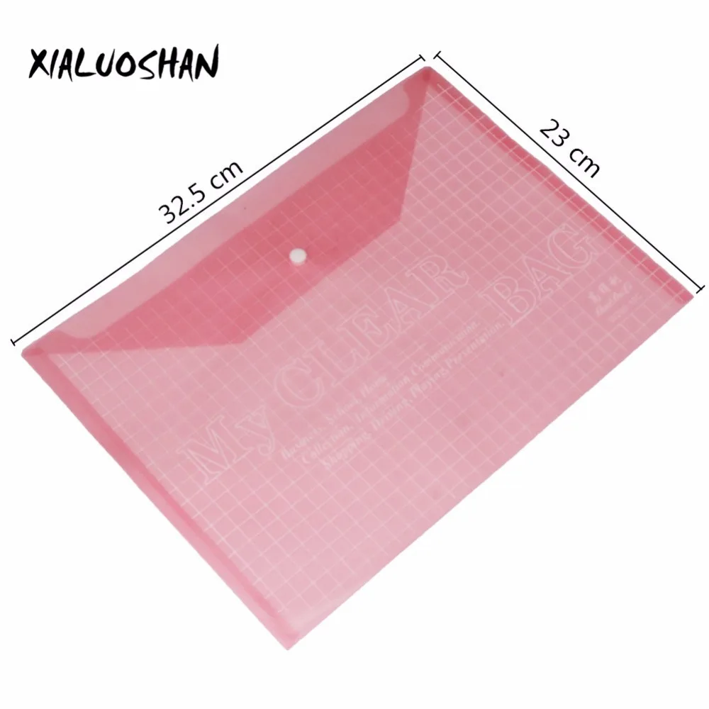 5Pcs Snap File Filing Bag A4/A5/A6 Paper Storage Folder Transparent Portfolio Policy Briefcase School Office Stationery Supplies