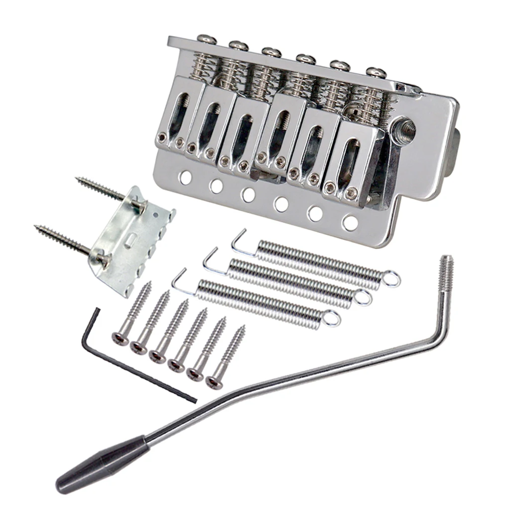 Sliver 6 Single Left Handed Guitar Locking Tremolo Bridge Assembly With Whammy Bar For Strat ST Squier SQ Guitar Replacement