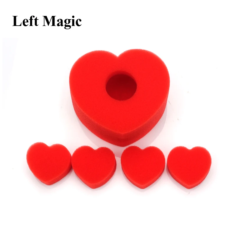 5pcs/lot Multiplying Sponge Hearts - Valentine\'s or Wedding Close-Up Magic Trick magic accessories child toys E3134