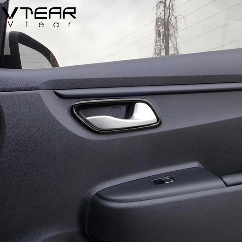 Vtear For Kia Rio 4 X-Line Inner door pull cover interior bowl circle car-styling Interior Mouldings Accessories part 2017