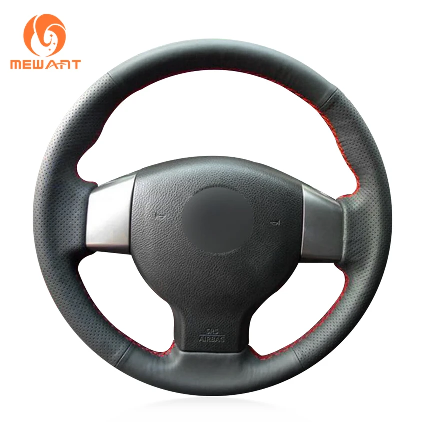 

MEWANT Black Artificial Leather Car Steering Wheel Cover for Nissan Note 2006-2013 Tiida 2007-2011 Bluebird Sylphy 2005-2012