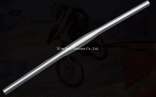 Titanium GR9(Ti-3AL/3.5V) Bike Horizontal One Shaped Handlebar  25.4mm / 31.8mm x Customized Length for Mountain Bicycle