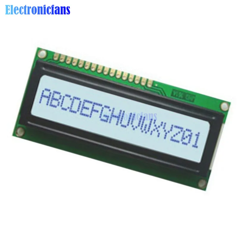 1601 16X1 Character Digital LCD Display Module LCM STN SPLC780D KS0066 LED Backlight Row Interface Board Blue/White/Yellow 5V