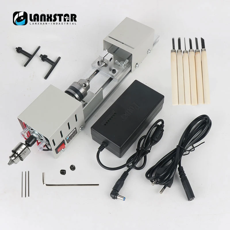 Woodworking Lathe Manual Mini Lathe DIY Woodworking Beads Machine Polishing and Cutting Multi-Function Bracelet Puncher Set