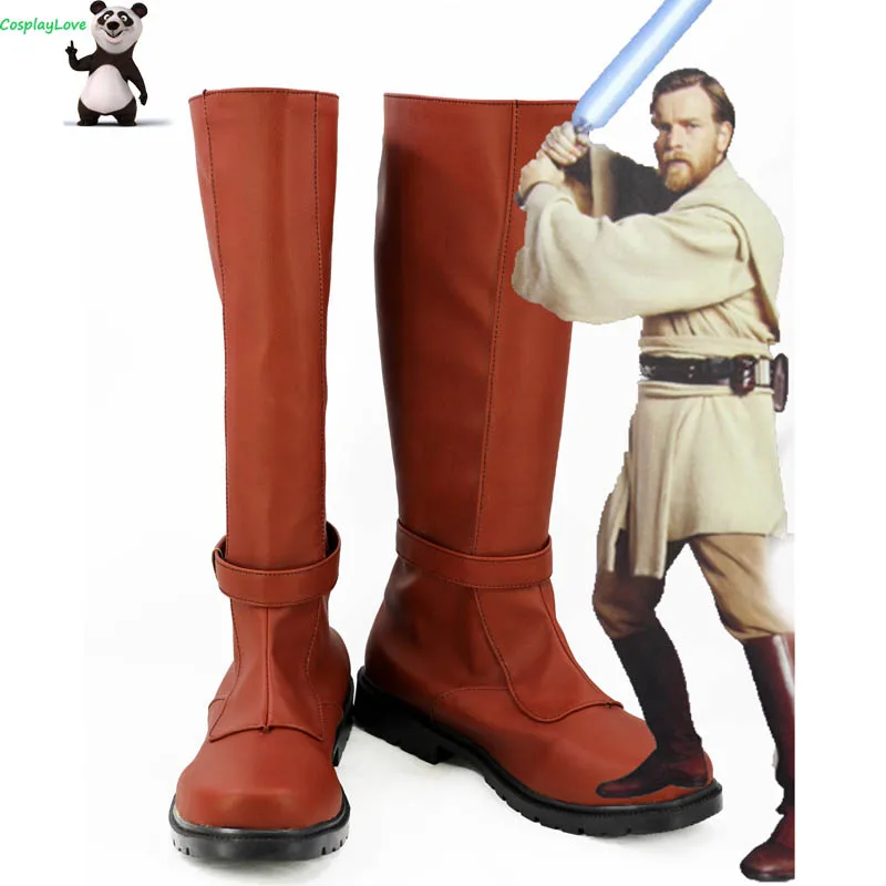 

Obi Wan Kenobi Jedi Brown Version Cosplay Shoes Boots Newest Custom Made For Hallowee Christmas CosplayLove