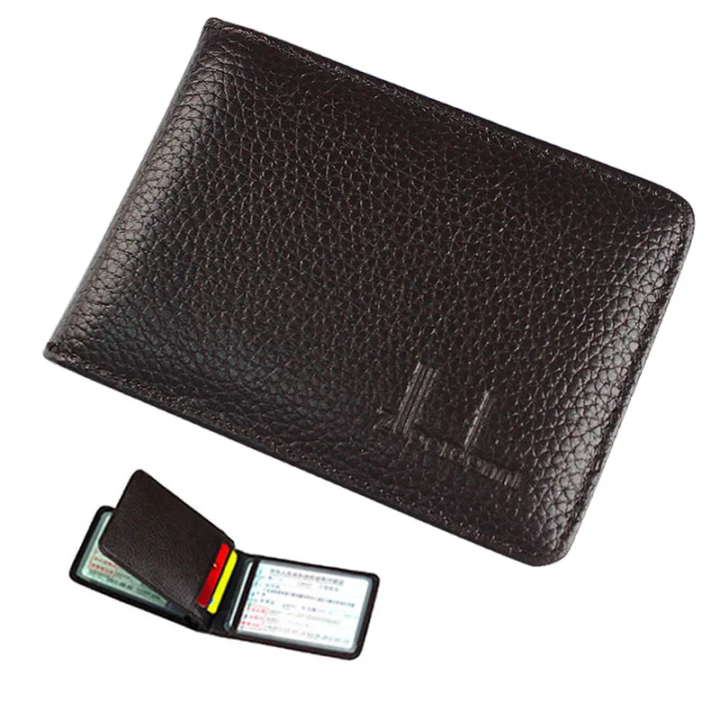 Hot High Quality Driver License Cover Genuine Leather Car Driving Documents Bag Credit Card Holder ID Card Case 3 Folds T3579