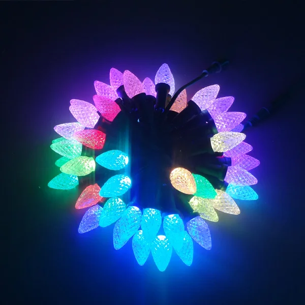 50 Knooppunten Adresseerbare Rgb C7 DC12V UCS1903 Led Pixel String Light Kerstverlichting; Alle Groene Draad; Waterdichte IP68