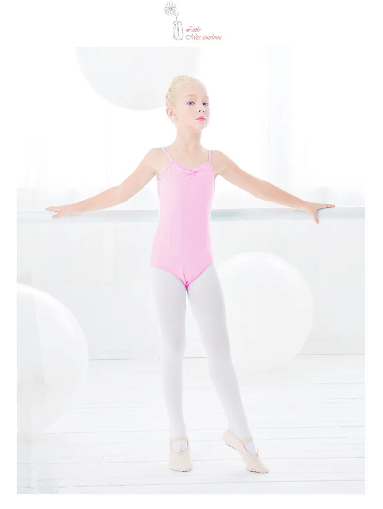 Ballett-Trikot für Mädchen, Kinder, Tanz-Unterhemd, rosa, schwarz, Badeanzüge, Gymnastik-Body, offener Schritt, professionelles Ballettkostüm – Detail 5