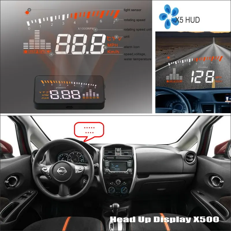 For Nissan Versa/Note/Livina/Latio/Almera 2010-2025 Car HUD Head Up Display Auto Electronic Accessories Windshield Projector