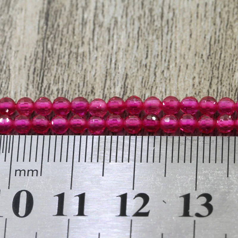 Fashion 1 Strand 15 Inch Natual Red Corundum Faceted Roundel Cut Beads Red gems Shining Gem Stone Micro Size 2mm/3mm