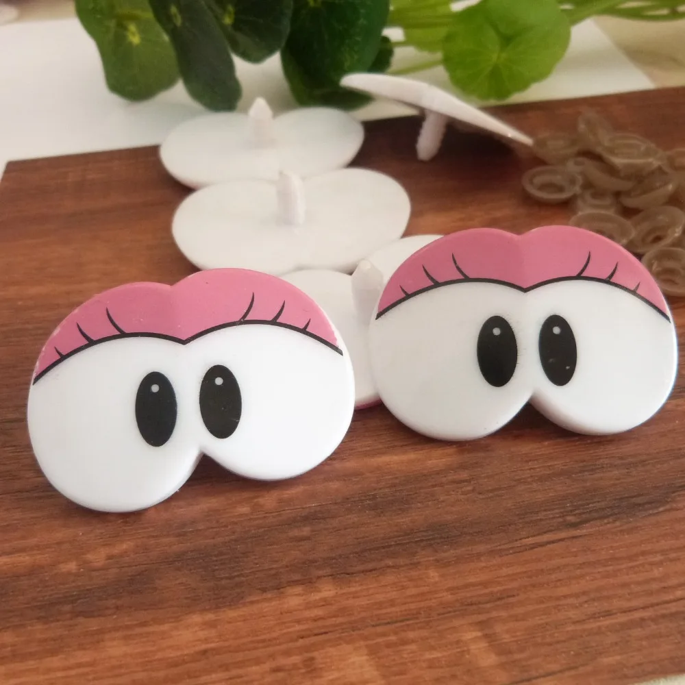 

53x33mm big eyes plastic safety animal toy comical eyes & soft washer for diy doll findings-10pcs-20pcs-50pcs option