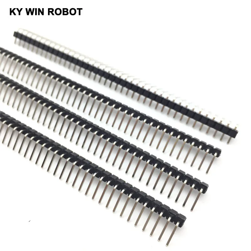 Hot Sale 10pcs 40 Pin 1x40 Single Row Male 2.54mm Breakable Pin Header Right Angle Connector Strip bending