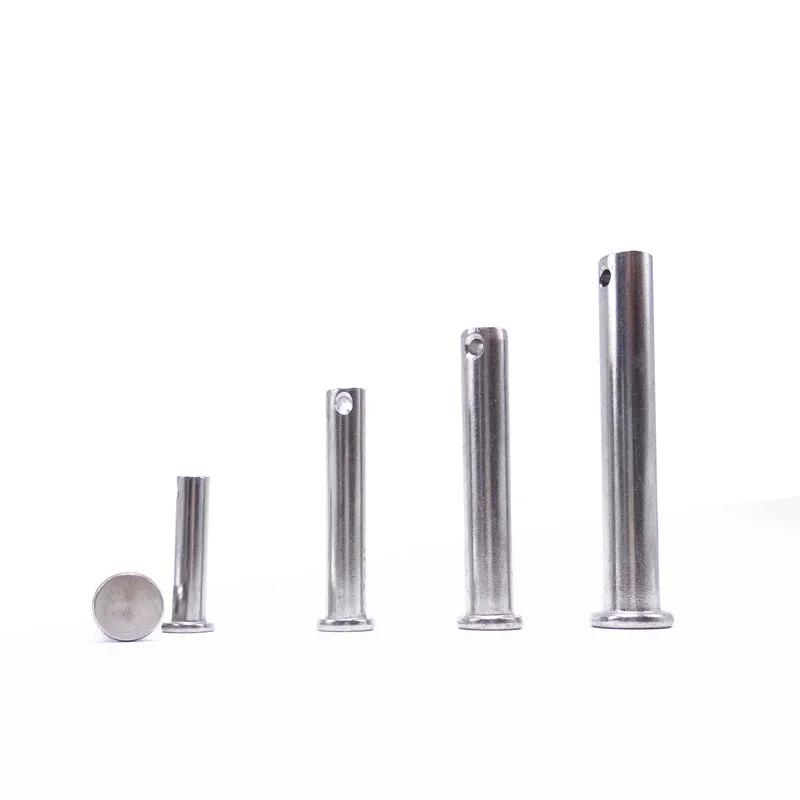 1pcs M8 stainless steel shaft flat head with hole pin bolt  cylindrical pins 65mm-100mm length