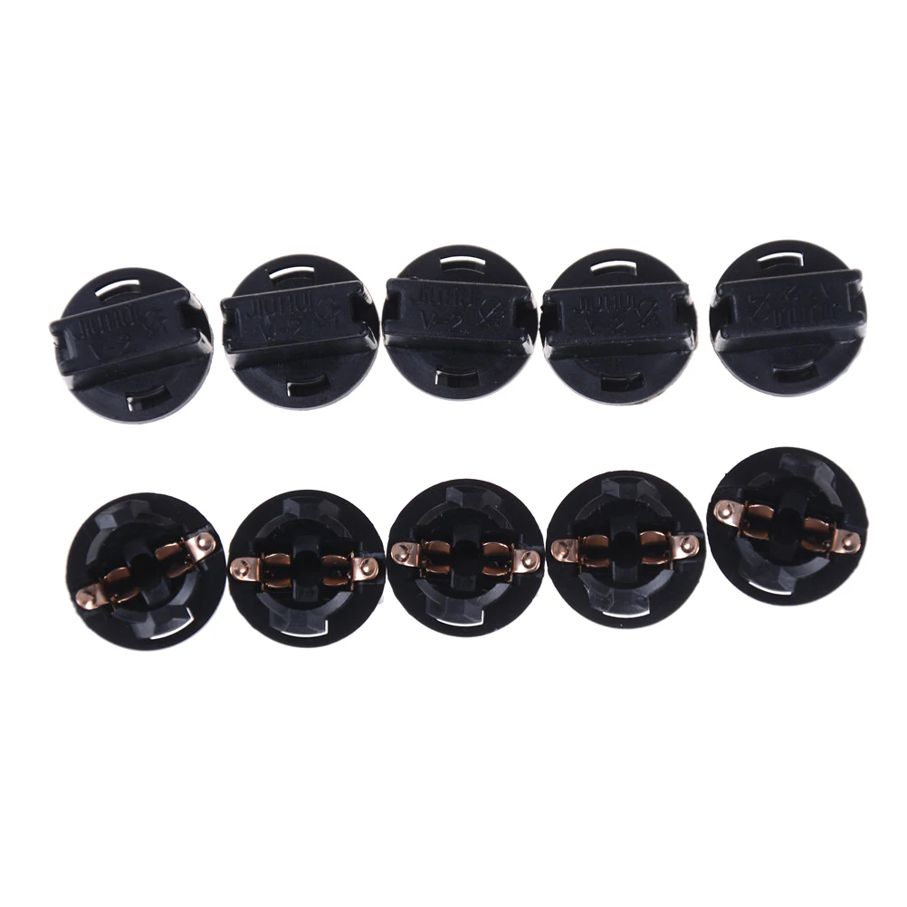 10PCS T10 Socket Dashboard Instrument Panel Socket T10 W5W 168 192 194 Twist Lock Wedge Bases Lamp Dash Bulb Plug black