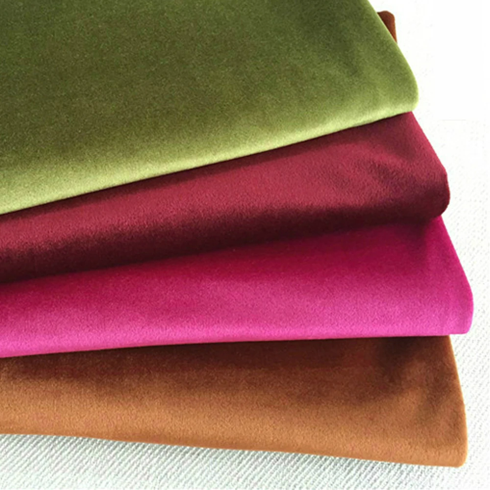 ESSIE HOME 280CM Silk Velvet Fabric Velour Fabric Pleuche Table Cloth Table Cover Upholstery Curtain Fabric Red Blue Brown Green