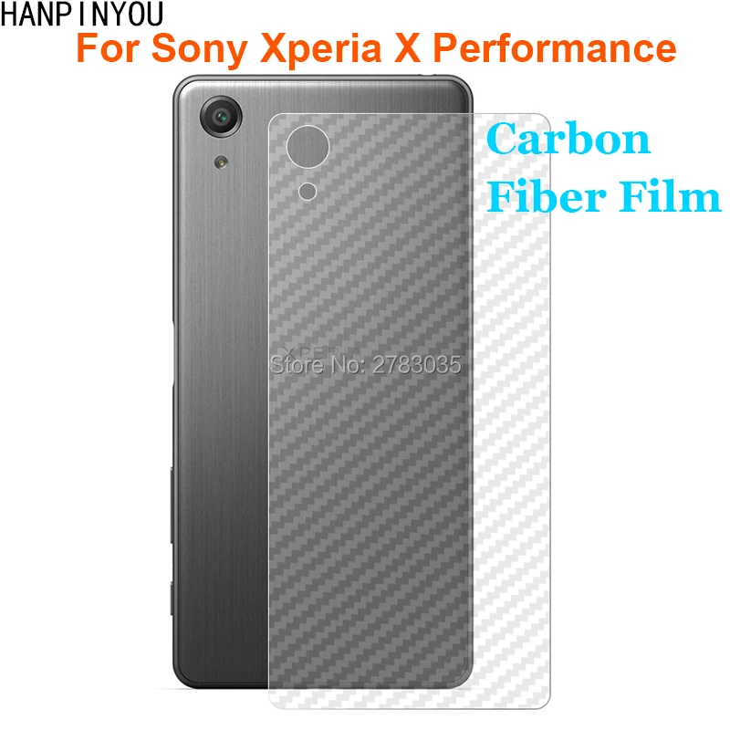 For Sony Xperia X Performance / Dual New Durable 3D Anti-fingerprint Transparent Carbon Fiber Back Film Rear Screen Protector