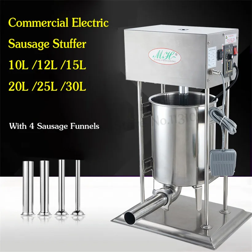 Electric 10L Sausage Stuffer Commercial Salami Filling Machines Automatic Stainless Steel Spanish Churros Machine Restaurants