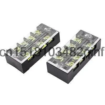 2 Pcs 4 Position 600V 25A Barrier Block Screw Terminal Strip