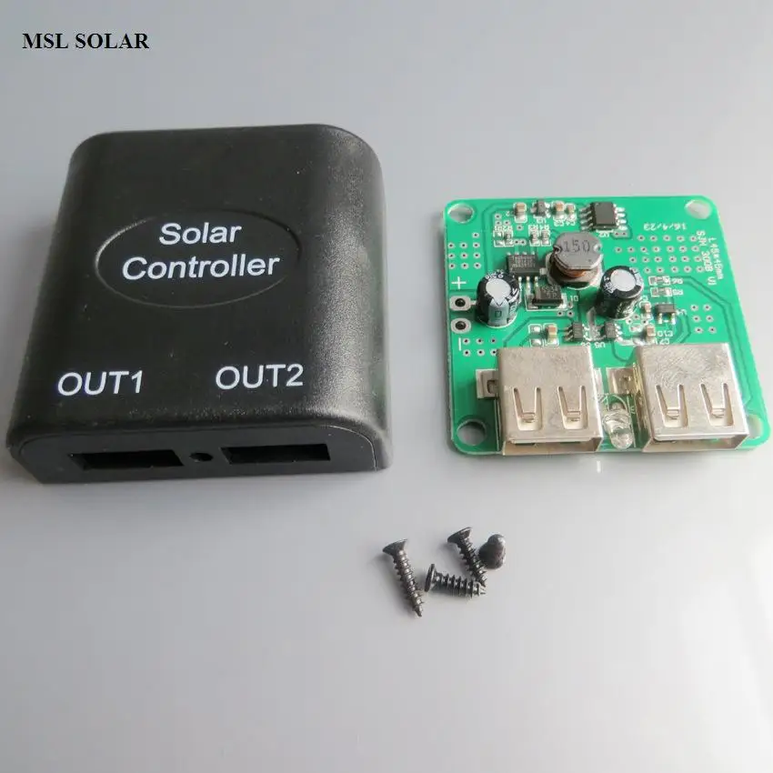 Regulador de voltaje solar 5V 2A Doble USB para banco de energía solar Reinicio inteligente para cargador solar DIY.