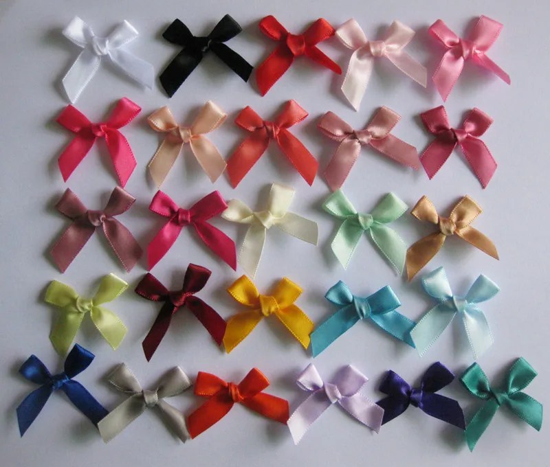 Satin Ribbon Bows, Decorative Satin Bows, Butterfly Ties, Doll Hair Accessories, You can Choose Colors, 35-45mm 50 Pcs or 100Pcs