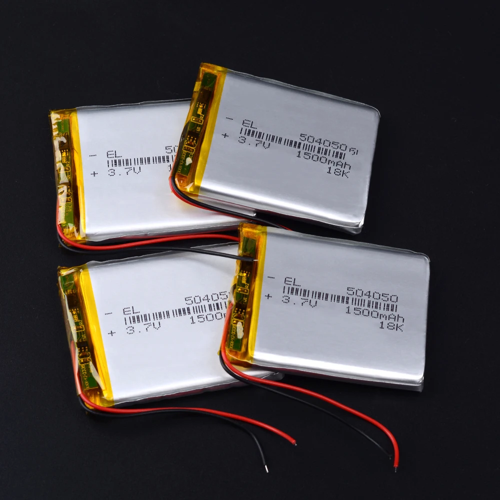 Bateria recarregável lipo de polímero de lítio 3 tamanhos de 1500mah, 504050, gps, dvd, e-book, bluetooth, dvr, gravador