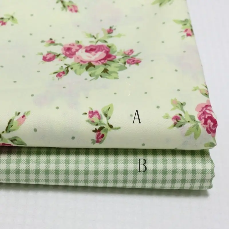 

Delicate 1 Meter X 160CM Flower/Check 100% cotton Fabric Quilting Clothes Home Textile Bedding Sewing Doll Cloth DIY B02