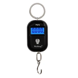 WeiHeng 25kg 5g Mini Digital Pocket Scale Portable Luggage Hook Scales LCD Backlight Kitchen Hanging Steelyard Weight Balance