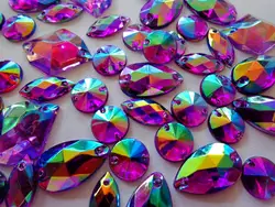 300pcs forma mista dimensioni viola AB colore cristallo cucire su strass acrilico perline sciolte strass cucito a mano